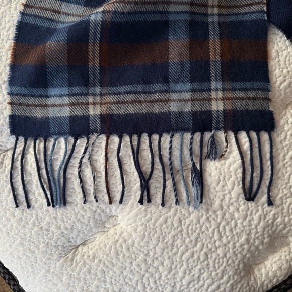 Men’s Wide Acrylic Plaid Scarf with fringe - Picture 5 of 5